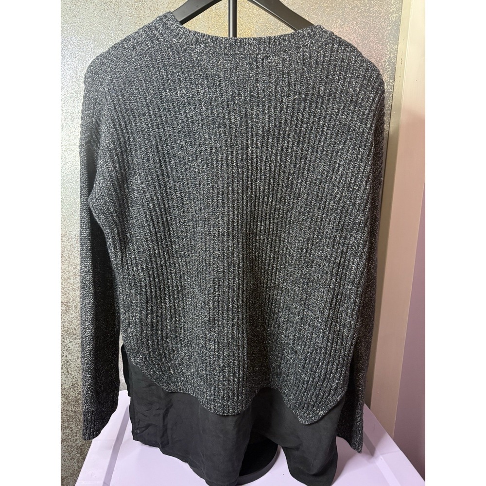 Madewell Women's XS Extra Small Marled Knit Layered Sweater Black Gray Pocket - Picture 6 of 6